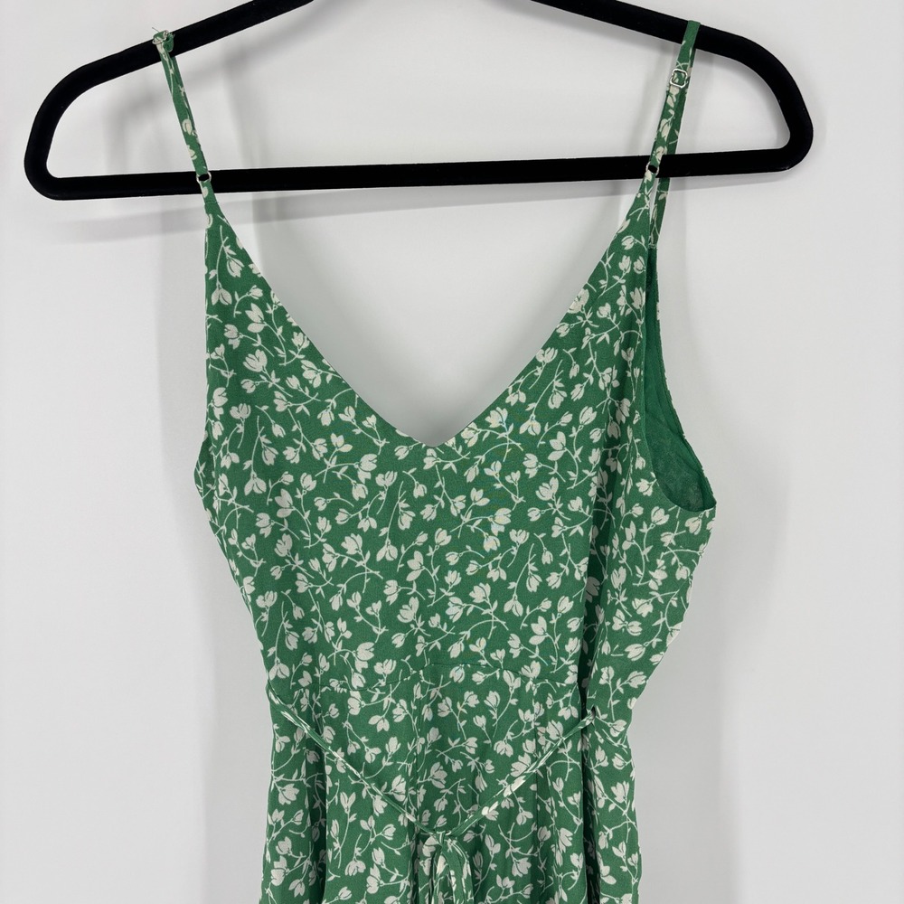 Reformation Thora Floral Wrap Mini Dress Cilantro Green Women Size XS Sleeveless - Picture 7 of 9